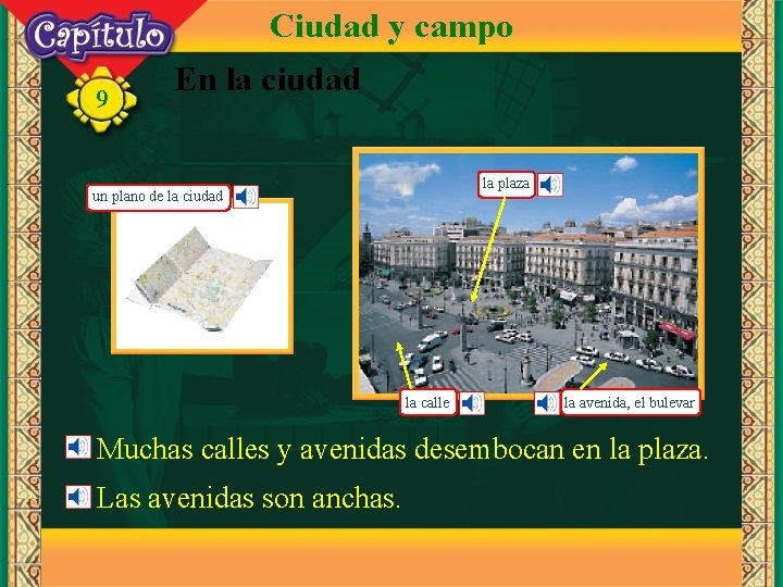 Ciudad y campo 9 En la ciudad la plaza un plano de la ciudad