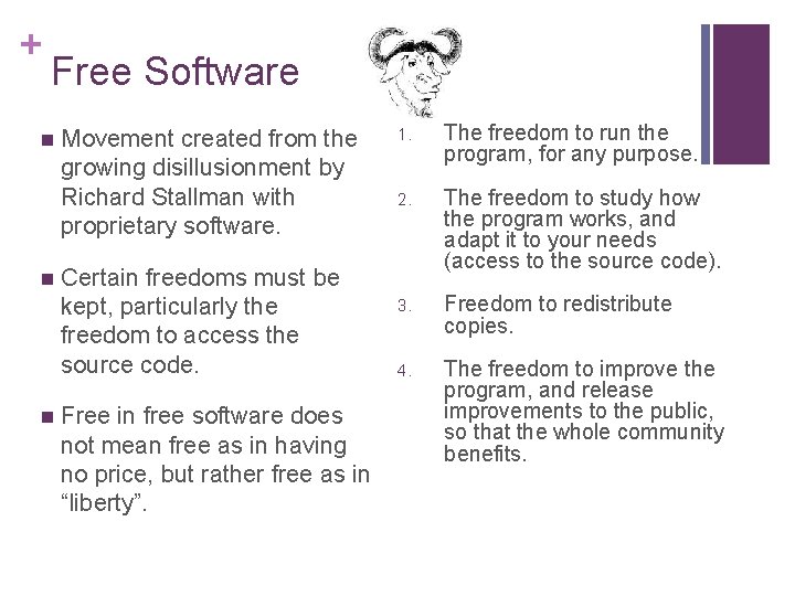 + Free Software n n n Movement created from the growing disillusionment by Richard + Free Software n n n Movement created from the growing disillusionment by Richard