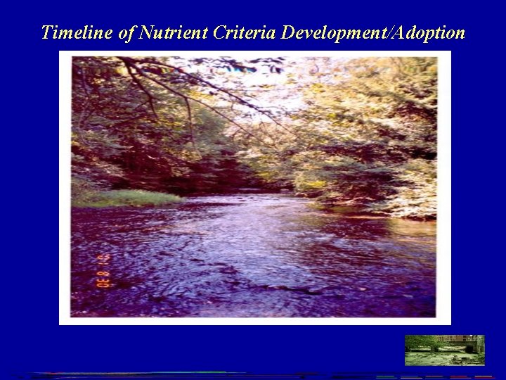 Timeline of Nutrient Criteria Development/Adoption 