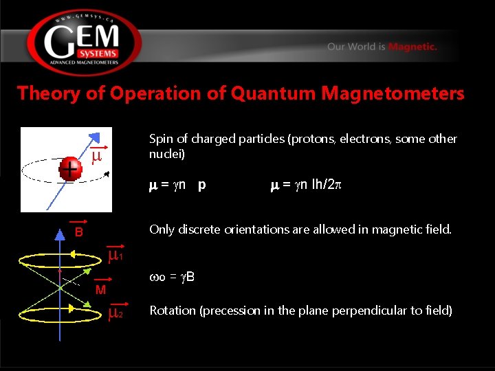 Theory of Operation of Quantum Magnetometers Spin of charged particles (protons, electrons, some other