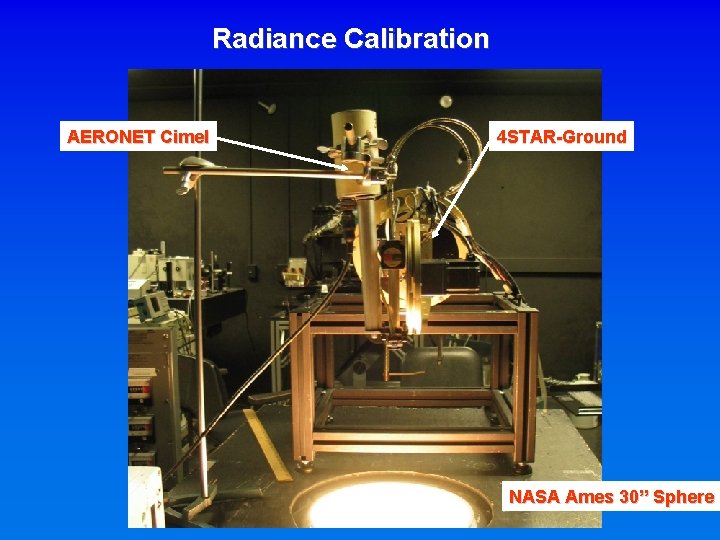 Radiance Calibration AERONET Cimel 4 STAR-Ground NASA Ames 30” Sphere Radiance Calibration AERONET Cimel 4 STAR-Ground NASA Ames 30” Sphere