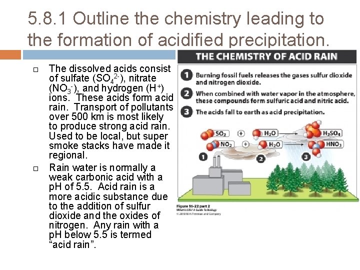 5. 8. 1 Outline the chemistry leading to the formation of acidified precipitation. The