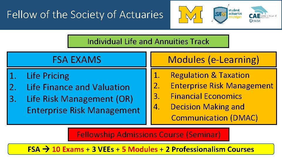 Fellow of the Society of Actuaries Individual Life and Annuities Track Modules (e-Learning) FSA