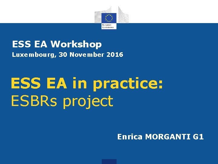 ESS EA Workshop Luxembourg, 30 November 2016 ESS EA in practice: ESBRs project Enrica