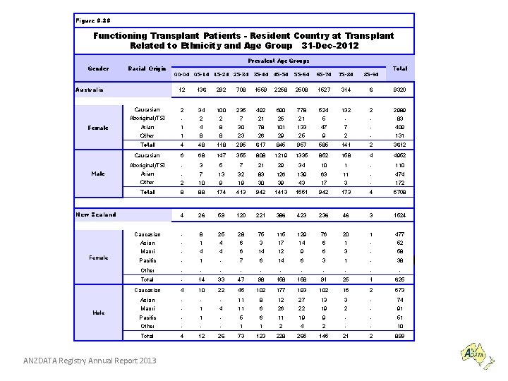 Figure 8. 28 Functioning Transplant Patients - Resident Country at Transplant Related to Ethnicity