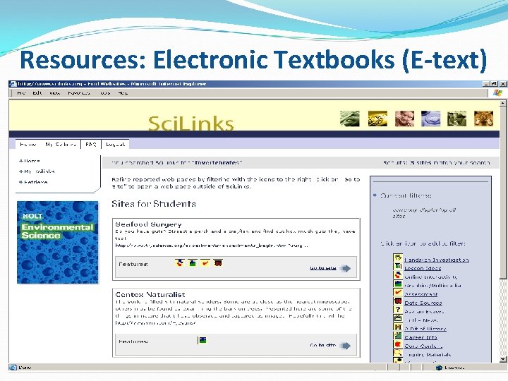 Resources: Electronic Textbooks (E-text) 