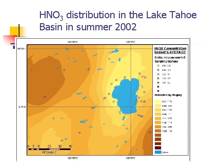 HNO 3 distribution in the Lake Tahoe Basin in summer 2002 