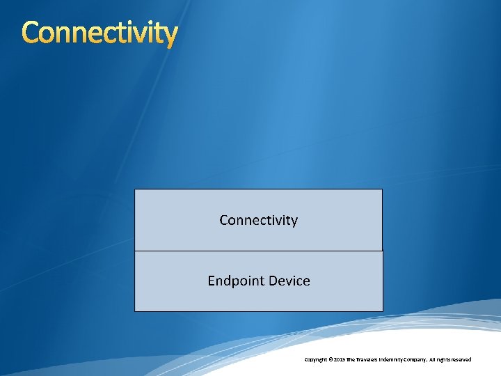 Connectivity Copyright © 2015 The Travelers Indemnity Company. All rights reserved 