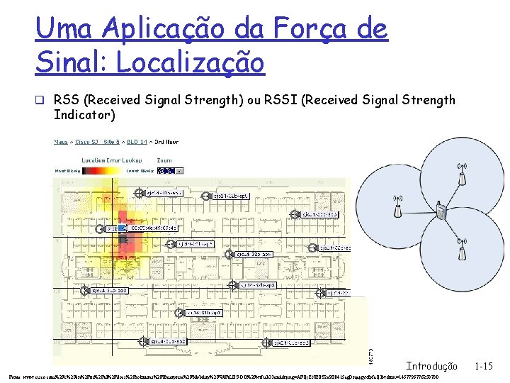 Uma Aplicação da Força de Sinal: Localização q RSS (Received Signal Strength) ou RSSI