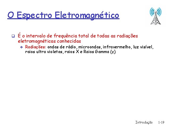 O Espectro Eletromagnético q É o intervalo de frequência total de todas as radiações