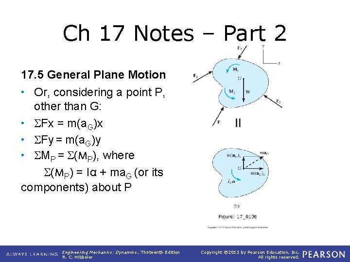 Ch 17 Notes – Part 2 17. 5 General Plane Motion • Or, considering Ch 17 Notes – Part 2 17. 5 General Plane Motion • Or, considering