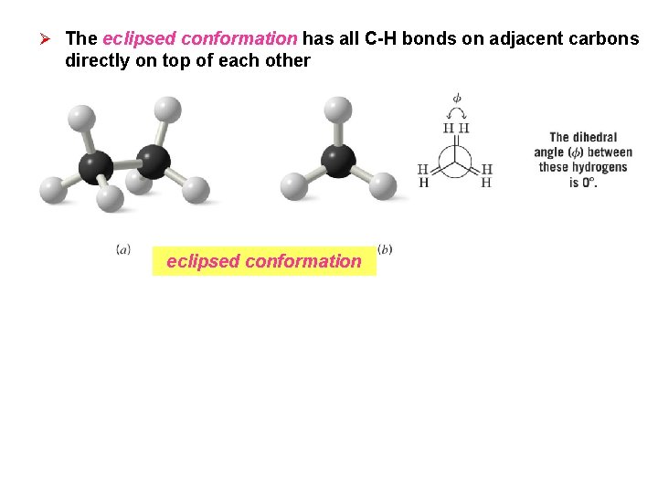 Ø The eclipsed conformation has all C-H bonds on adjacent carbons directly on top