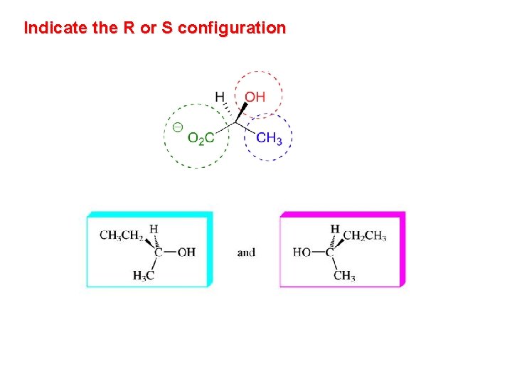 Indicate the R or S configuration 