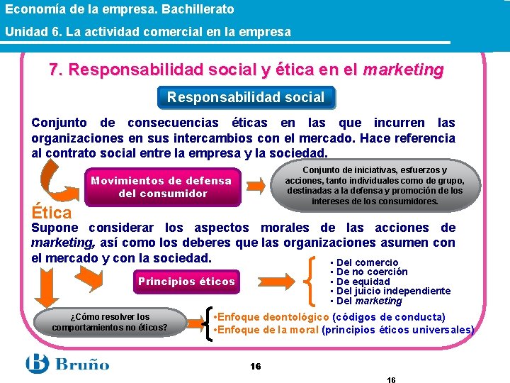 Economía de la empresa. Bachillerato Unidad 6. La actividad comercial en la empresa 7.