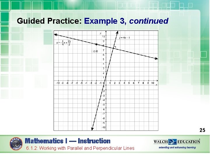 Guided Practice: Example 3, continued 25 6. 1. 2: Working with Parallel and Perpendicular