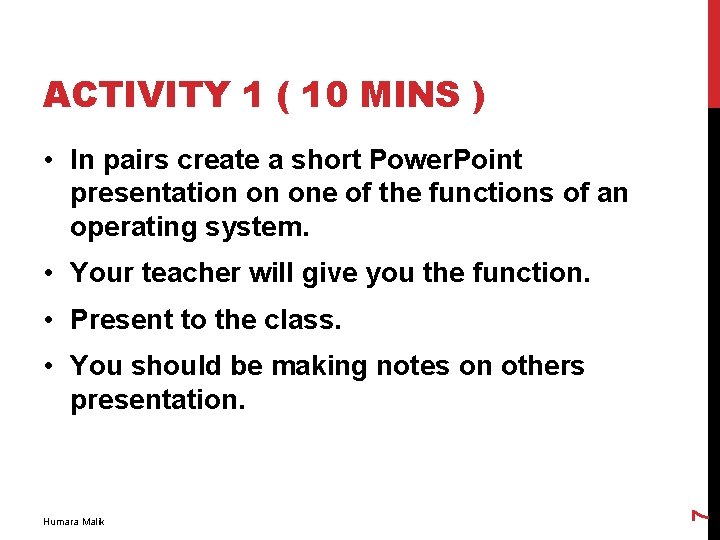 ACTIVITY 1 ( 10 MINS ) • In pairs create a short Power. Point ACTIVITY 1 ( 10 MINS ) • In pairs create a short Power. Point