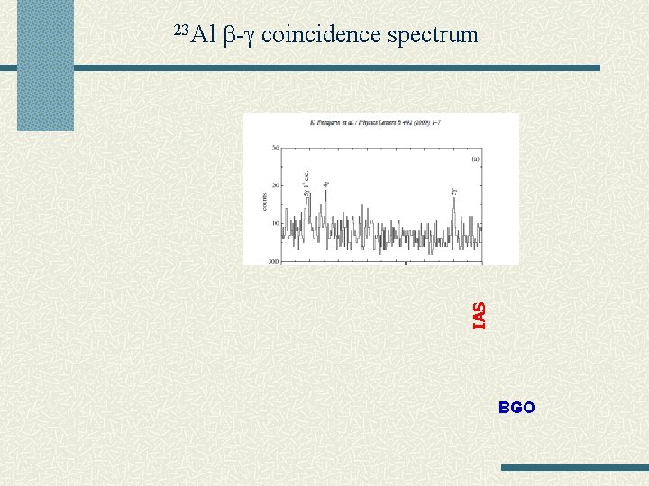  - coincidence spectrum IAS 23 Al BGO 