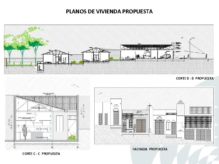 PLANOS DE VIVIENDA PROPUESTA CORTE B - B PROPUESTA FACHADA PROPUESTA CORTE C - PLANOS DE VIVIENDA PROPUESTA CORTE B - B PROPUESTA FACHADA PROPUESTA CORTE C -