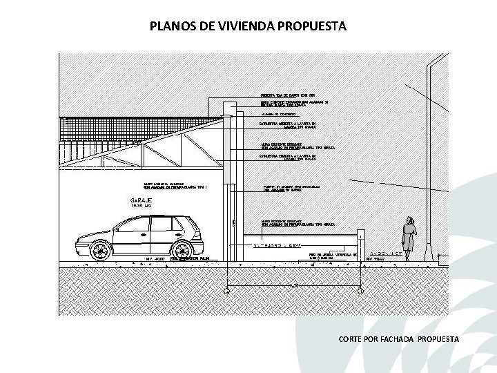 PLANOS DE VIVIENDA PROPUESTA CORTE POR FACHADA PROPUESTA PLANOS DE VIVIENDA PROPUESTA CORTE POR FACHADA PROPUESTA