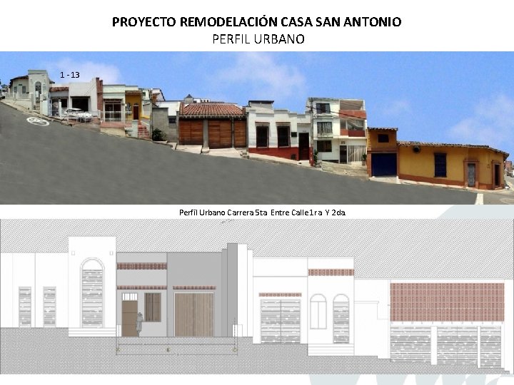 PROYECTO REMODELACIÓN CASA SAN ANTONIO PERFIL URBANO 1 - 13 Perfil Urbano Carrera 5 PROYECTO REMODELACIÓN CASA SAN ANTONIO PERFIL URBANO 1 - 13 Perfil Urbano Carrera 5