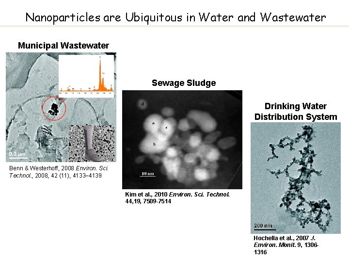 Nanoparticles are Ubiquitous in Water and Wastewater Municipal Wastewater Sewage Sludge Drinking Water Distribution