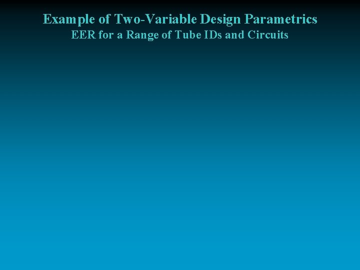 Example of Two-Variable Design Parametrics EER for a Range of Tube IDs and Circuits