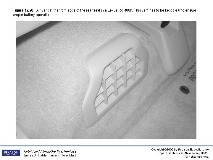 Figure 12. 20 Air vent at the front edge of the rear seat in