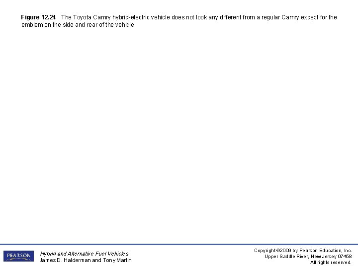 Figure 12. 24 The Toyota Camry hybrid-electric vehicle does not look any different from