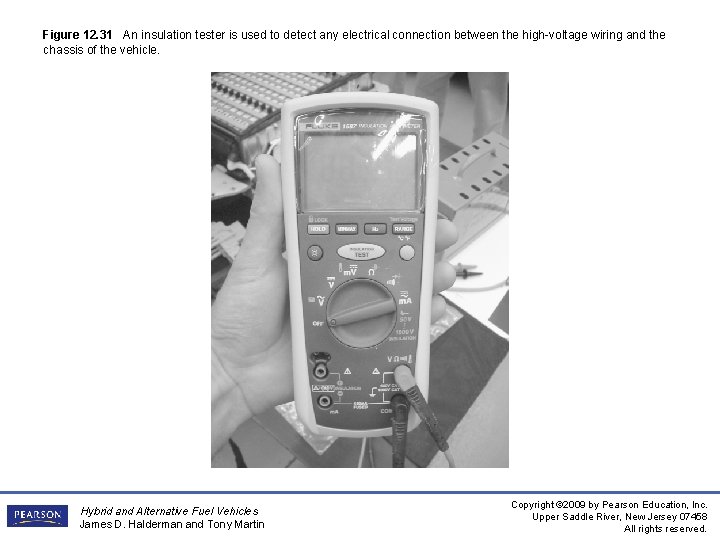 Figure 12. 31 An insulation tester is used to detect any electrical connection between