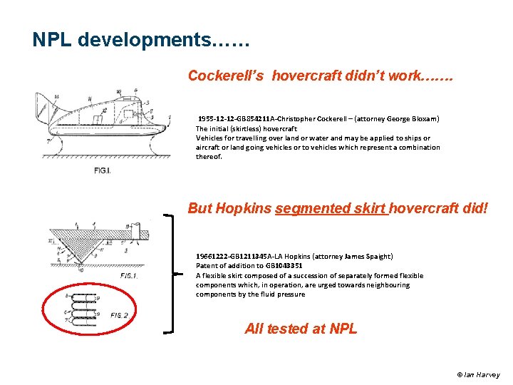 NPL developments…… Cockerell’s hovercraft didn’t work……. 1955 -12 -12 -GB 854211 A-Christopher Cockerell – NPL developments…… Cockerell’s hovercraft didn’t work……. 1955 -12 -12 -GB 854211 A-Christopher Cockerell –
