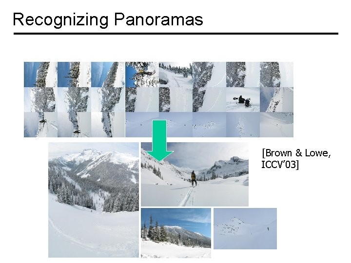 Recognizing Panoramas [Brown & Lowe, ICCV’ 03] 