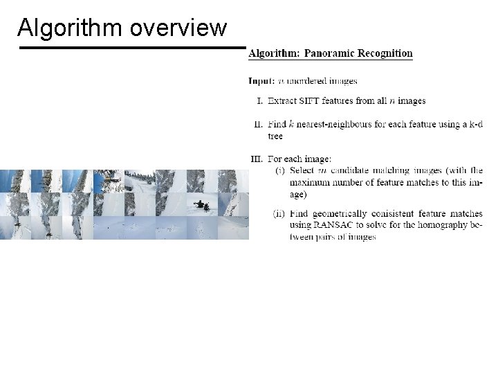 Algorithm overview 