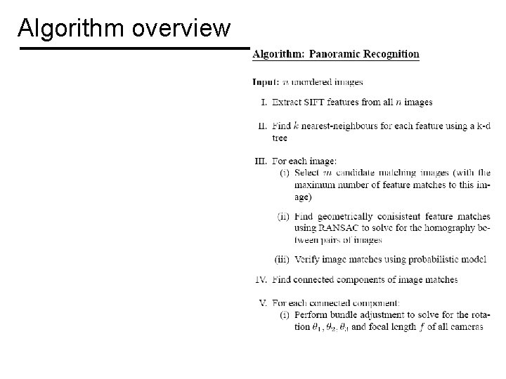 Algorithm overview 