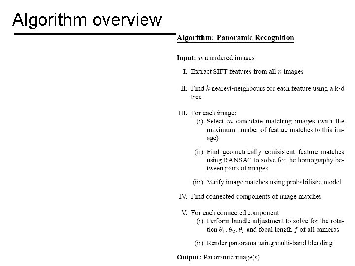 Algorithm overview 