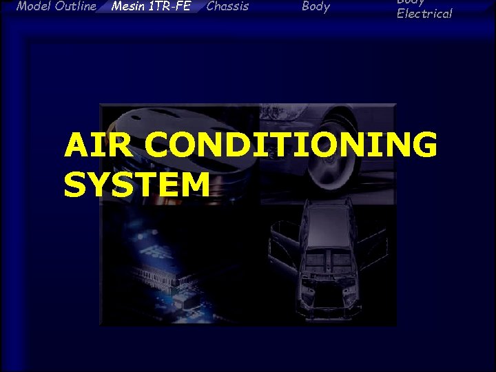 Model Outline Mesin 1 TR-FE Chassis Body Electrical AIR CONDITIONING SYSTEM 