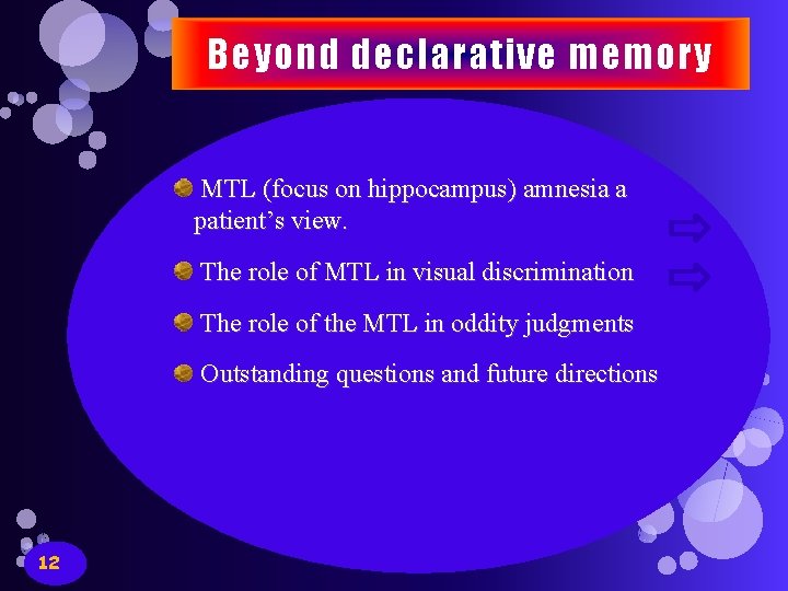 Beyond declarative memory MTL (focus on hippocampus) amnesia a patient’s view. The role of Beyond declarative memory MTL (focus on hippocampus) amnesia a patient’s view. The role of