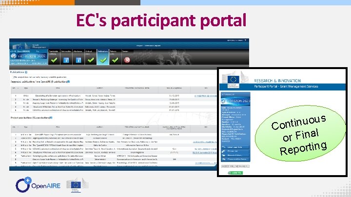 EC's participant portal us o u n i t n Co l or Fina