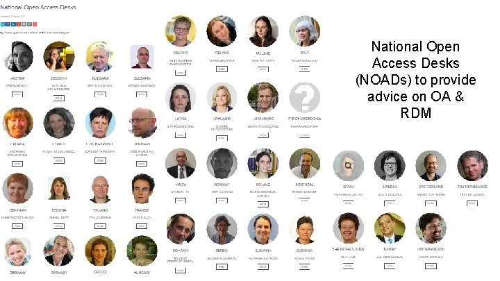 National Open Access Desks (NOADs) to provide advice on OA & RDM Open. AIRE
