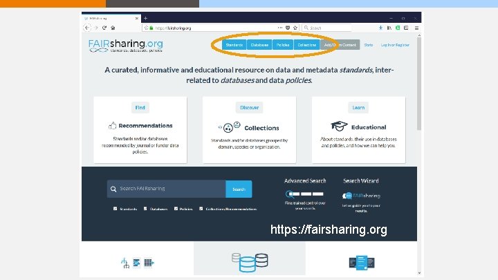 https: //fairsharing. org 
