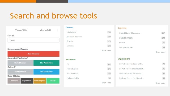 Search and browse tools 