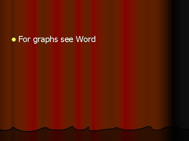l For graphs see Word l For graphs see Word