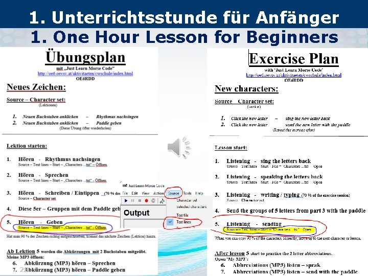 1. Unterrichtsstunde für Anfänger 1. One Hour Lesson for Beginners 28 