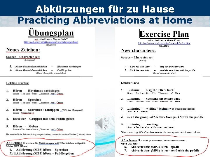 Abkürzungen für zu Hause Practicing Abbreviations at Home 38 