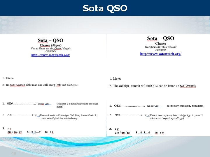 Sota QSO 49 