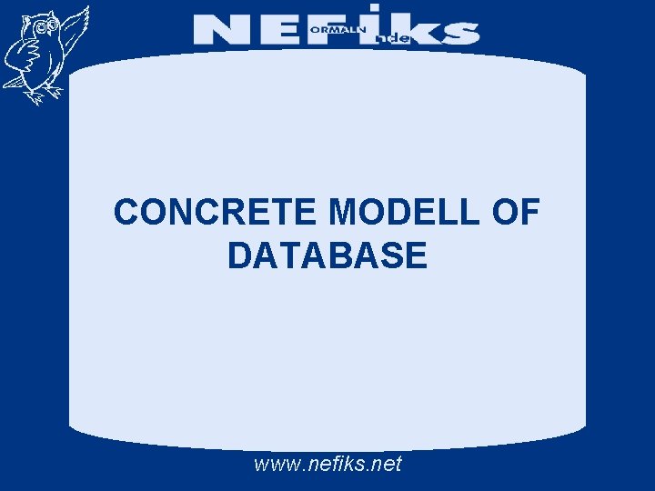 CONCRETE MODELL OF DATABASE www. nefiks. net 