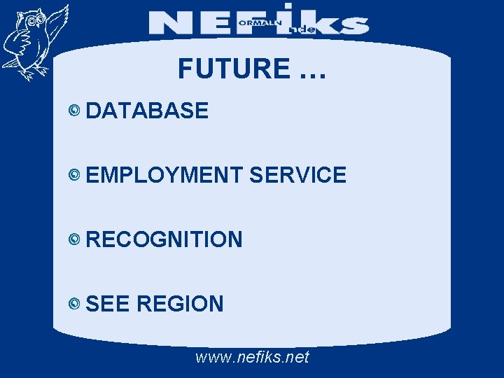 FUTURE … DATABASE EMPLOYMENT SERVICE RECOGNITION SEE REGION www. nefiks. net 