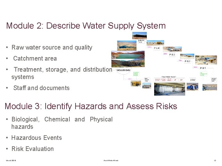 Module 2: Describe Water Supply System • Raw water source and quality • Catchment