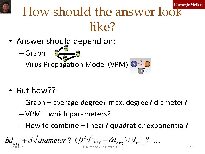 How should the answer look like? • Answer should depend on: – Graph –