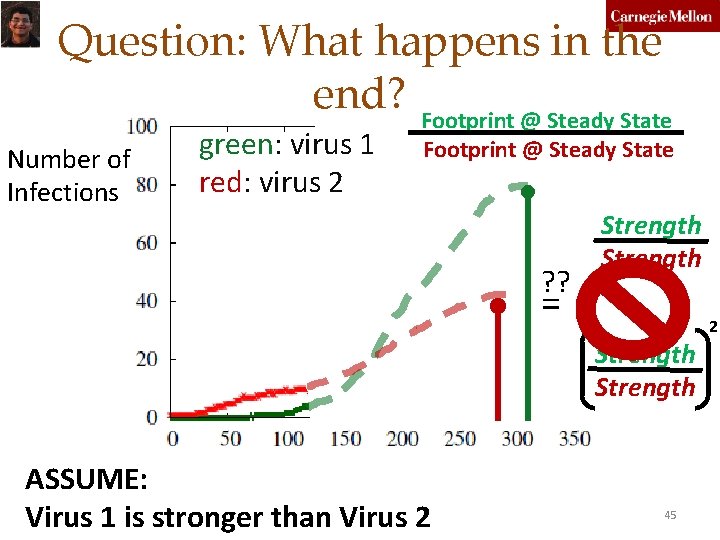 Question: What happens in the end? Footprint @ Steady State Number of Infections green: