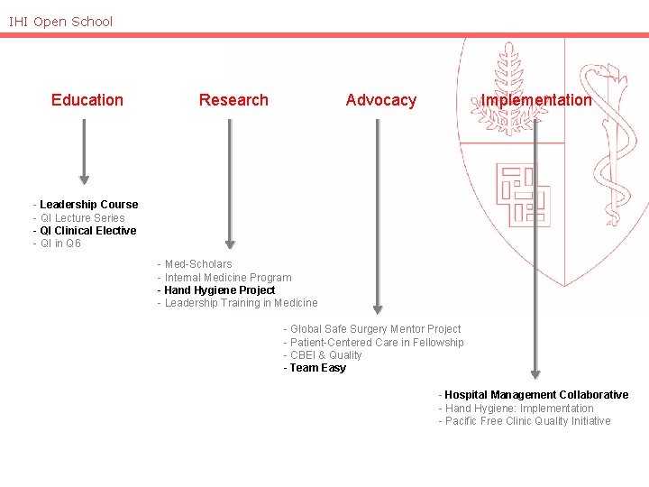 IHI Open School Education Research Advocacy Implementation - Leadership Course - QI Lecture Series